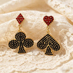 Asymmetric Card Suit Drop Earrings