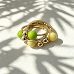 Colorful Resin Bead Hinged Bangle