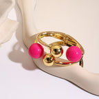 Colorful Resin Bead Hinged Bangle