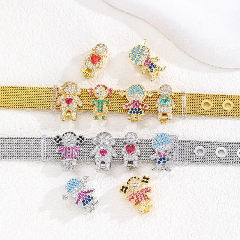 Gold Tone Character Charm Bracelet