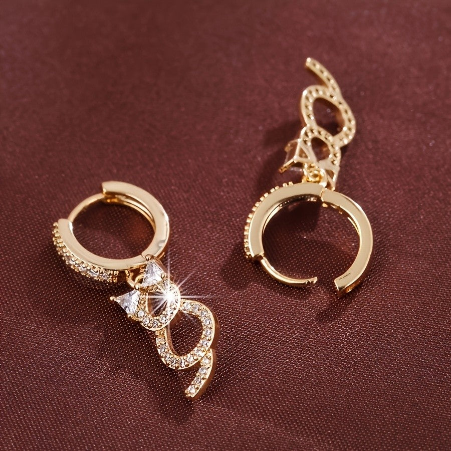 18k Cat Drop Earrings