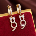 18k Cat Drop Earrings