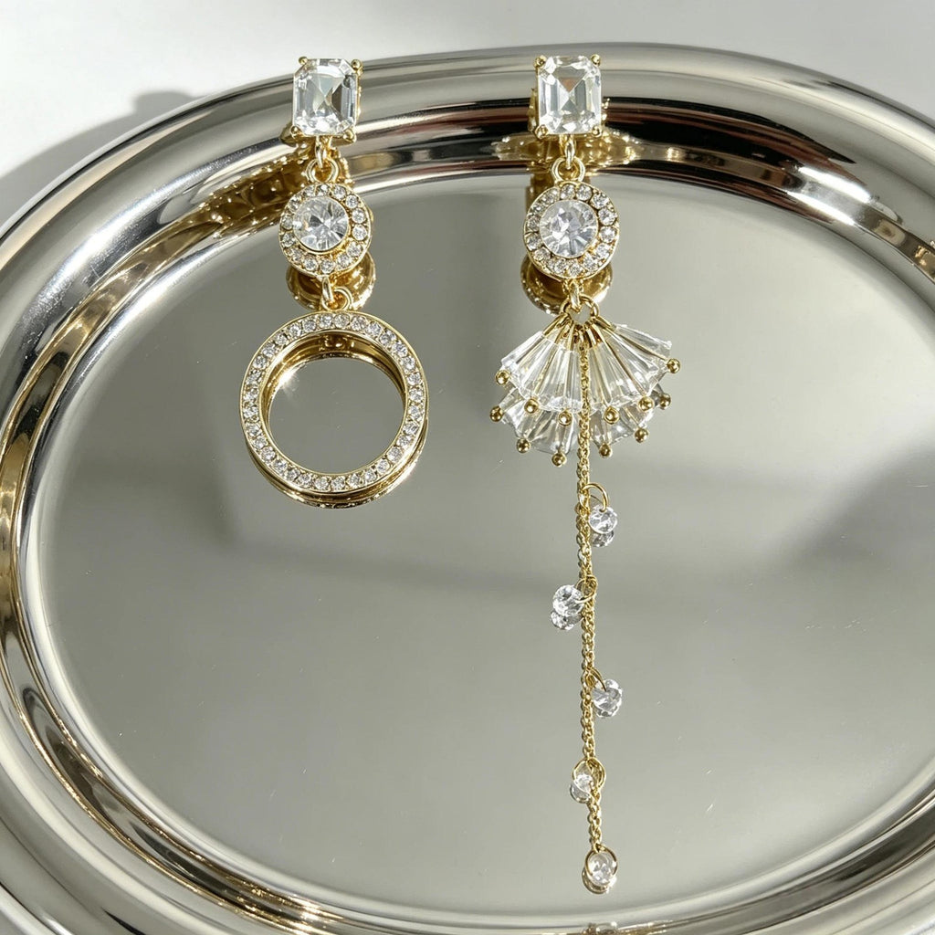 Asymmetric Vintage Circle Drop Earrings