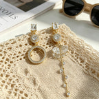 Asymmetric Vintage Circle Drop Earrings