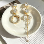 Asymmetric Vintage Circle Drop Earrings