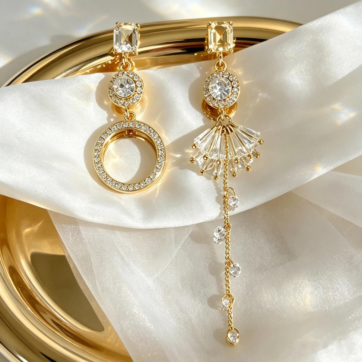 Asymmetric Vintage Circle Drop Earrings