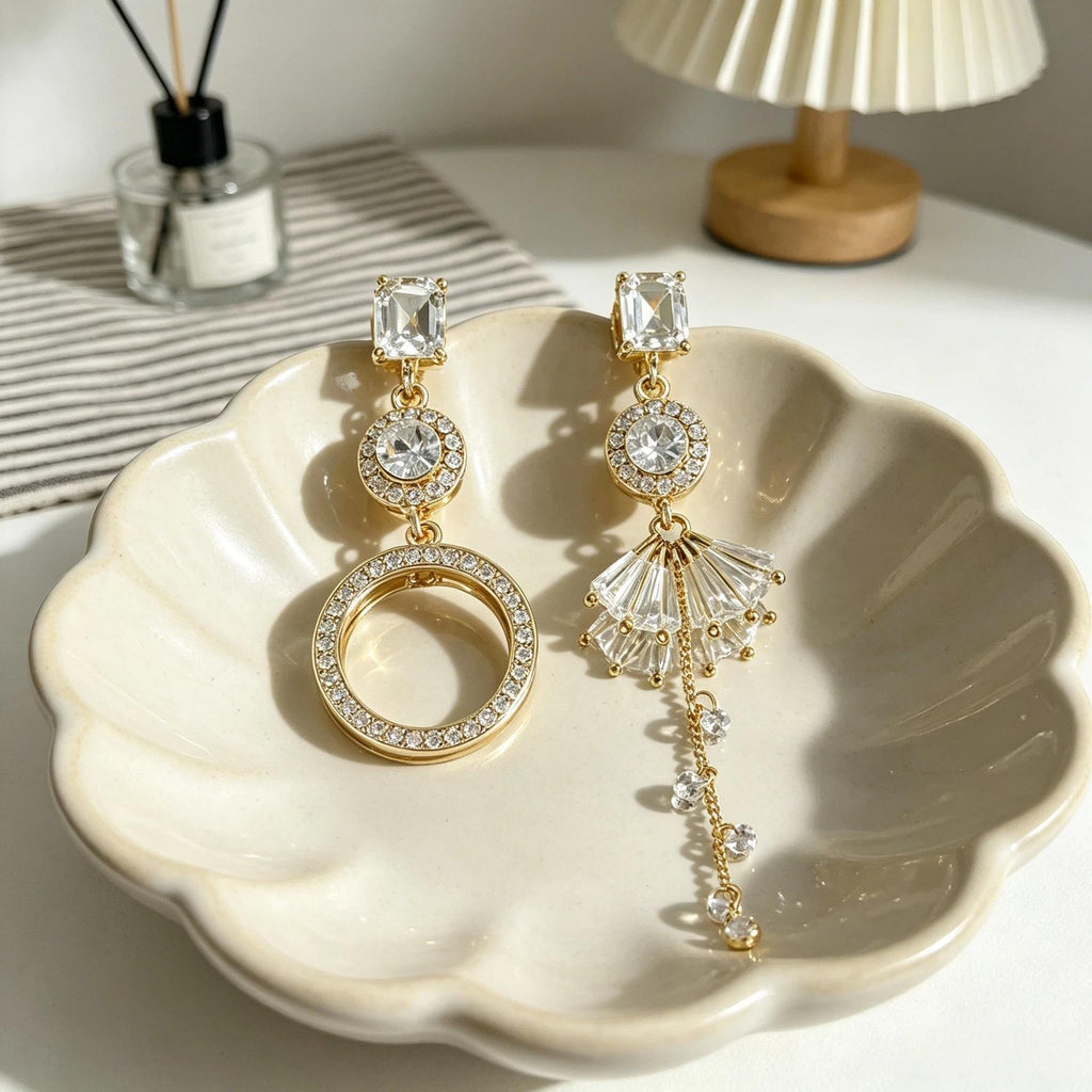 Asymmetric Vintage Circle Drop Earrings
