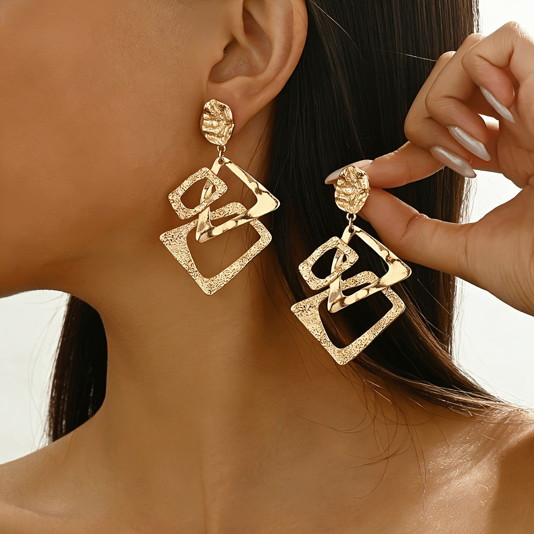 Asymmetric Geometric Drop Earrings