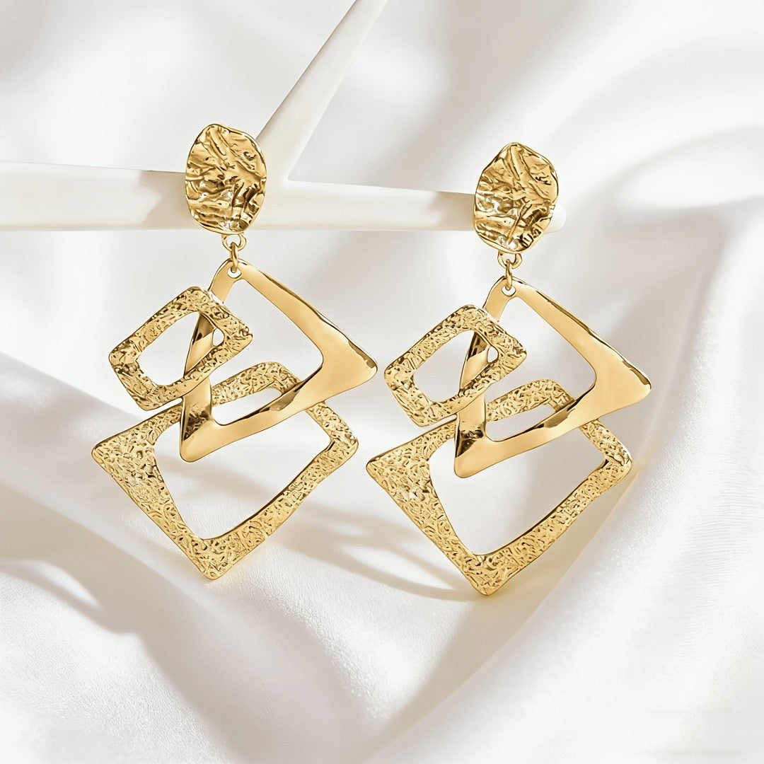 Asymmetric Geometric Drop Earrings