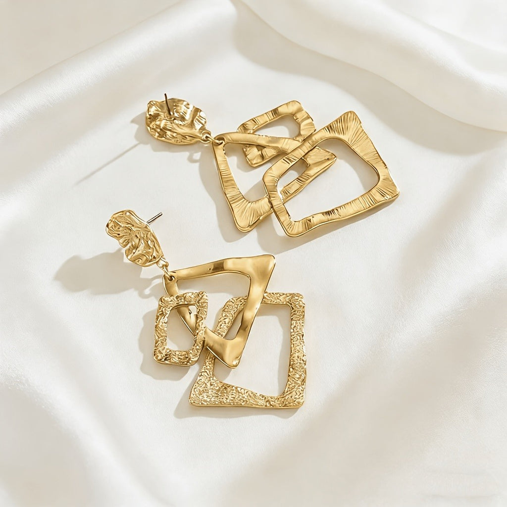 Asymmetric Geometric Drop Earrings