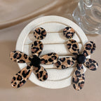 Vintage Leopard Print Flower Drop Earrings