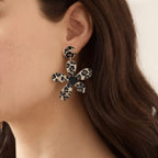 Vintage Leopard Print Flower Drop Earrings