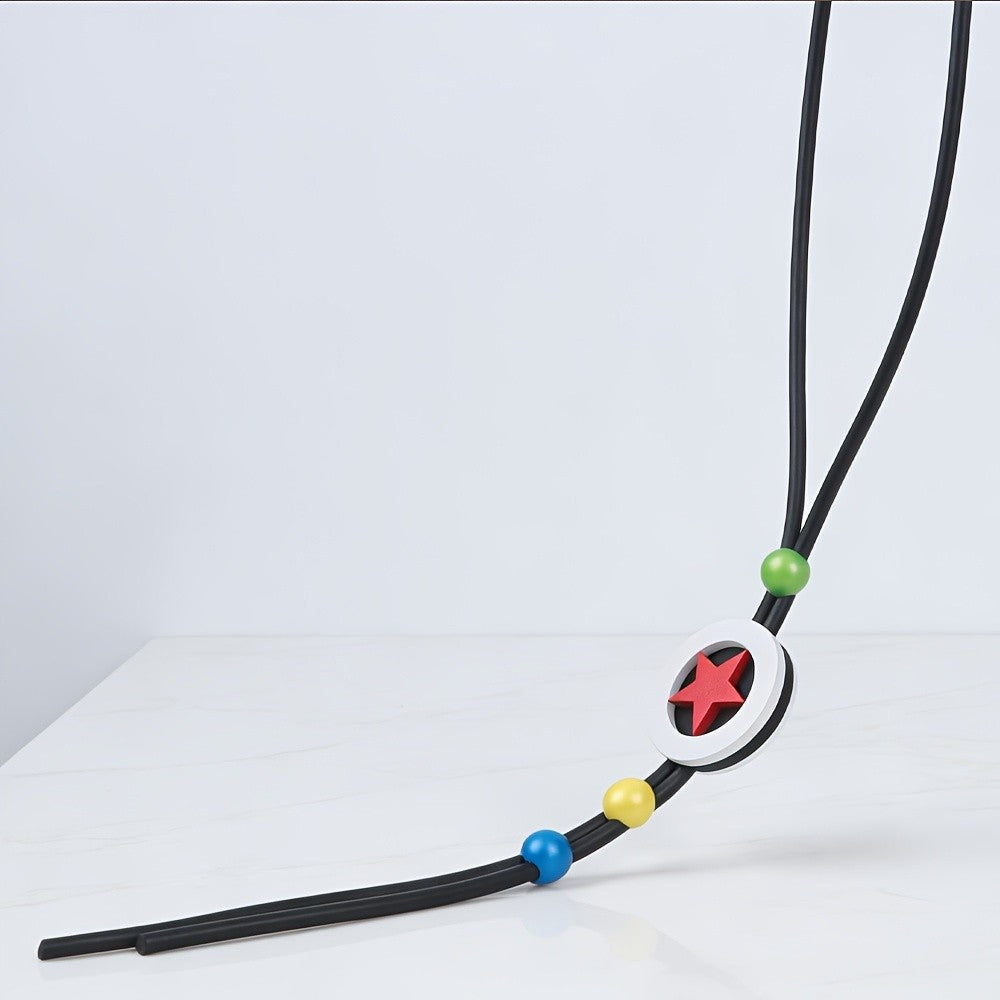 Colorful Star Pendant Cord Necklace