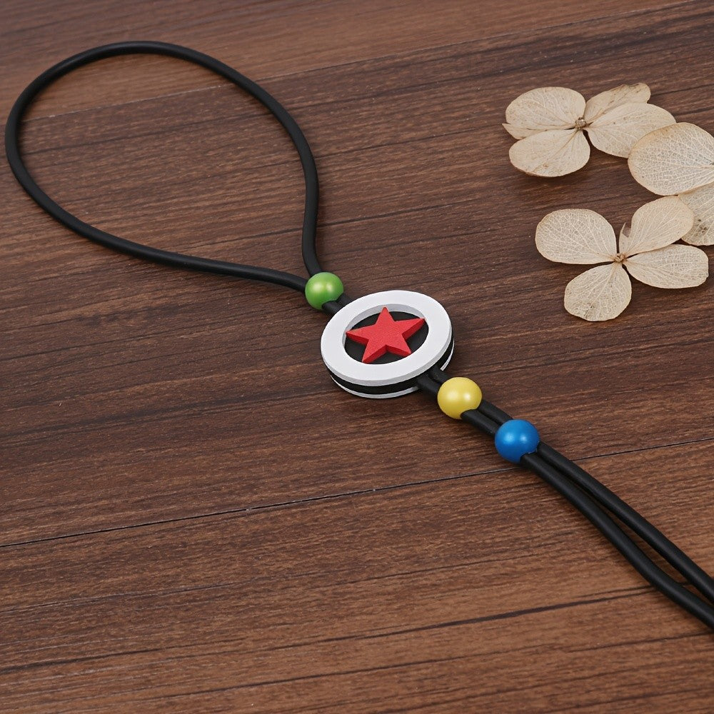 Colorful Star Pendant Cord Necklace