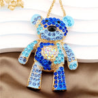 Colorful Crystal Bear Pendant Necklace