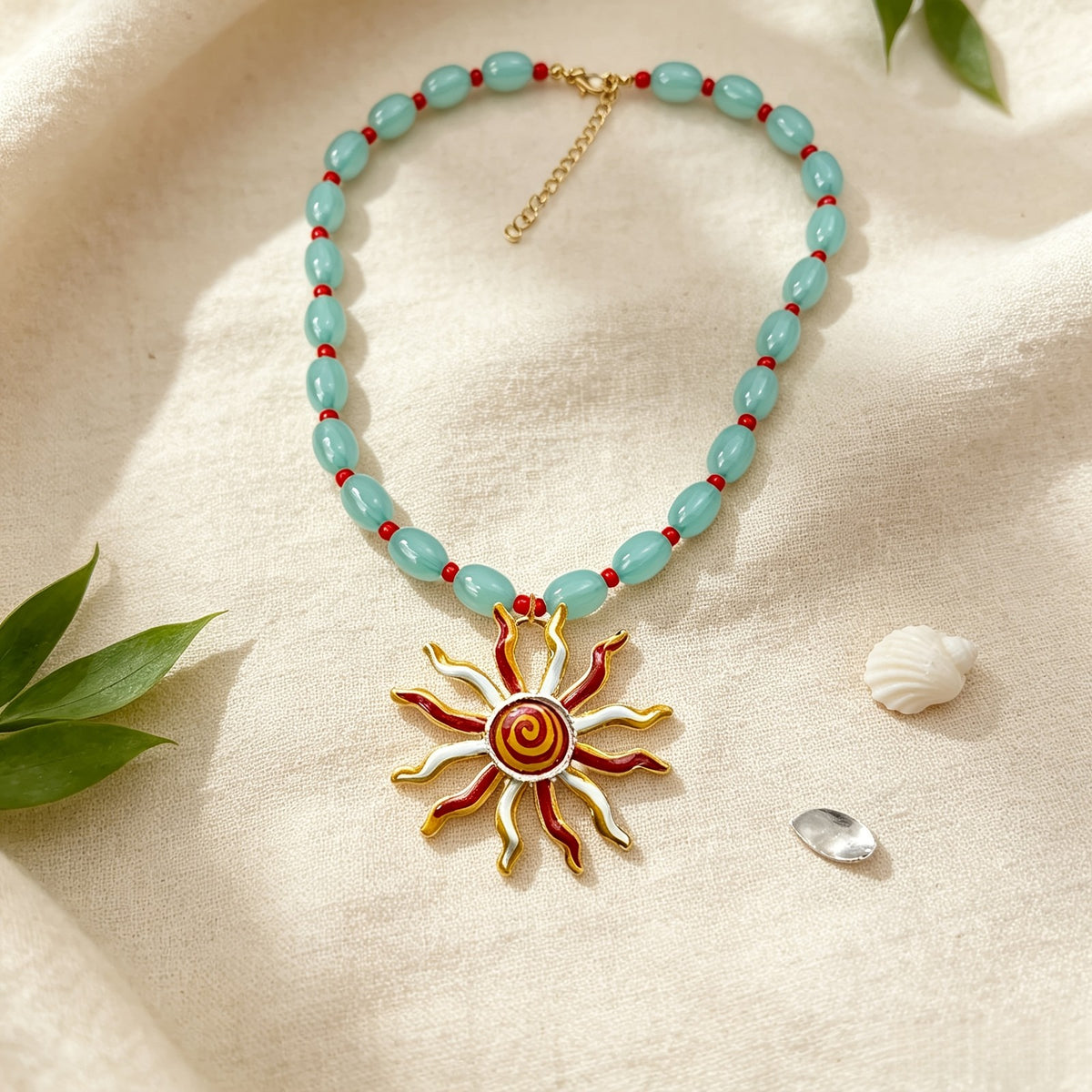 Vintage Sun Beaded Necklace