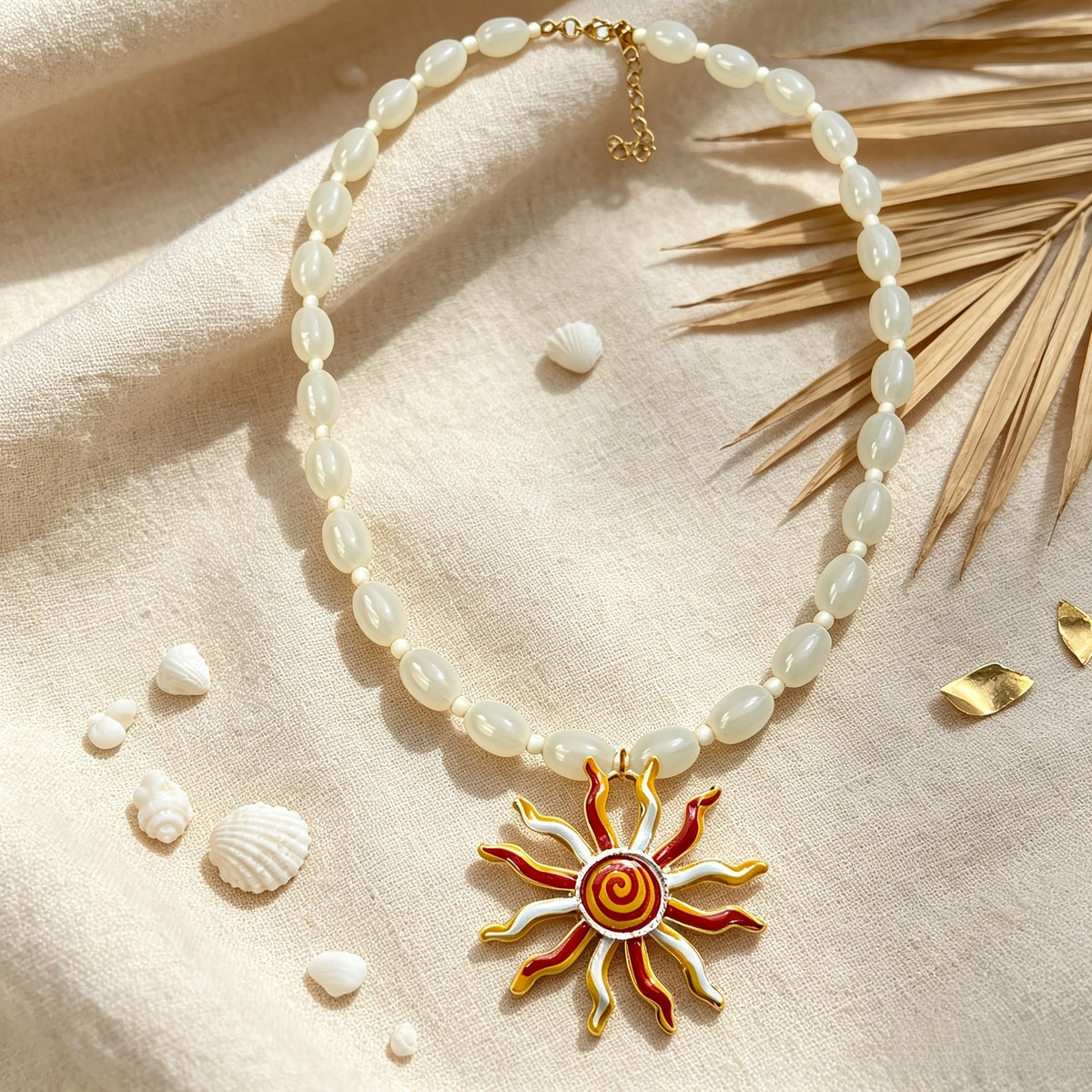Vintage Sun Beaded Necklace