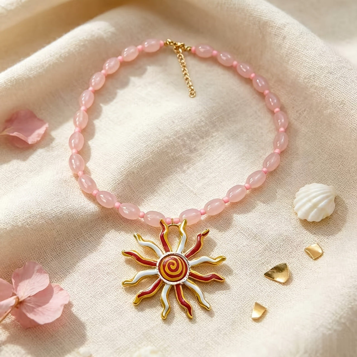 Vintage Sun Beaded Necklace