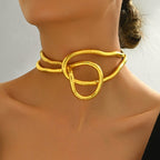 Geometric Interlocking Loop Choker Necklace