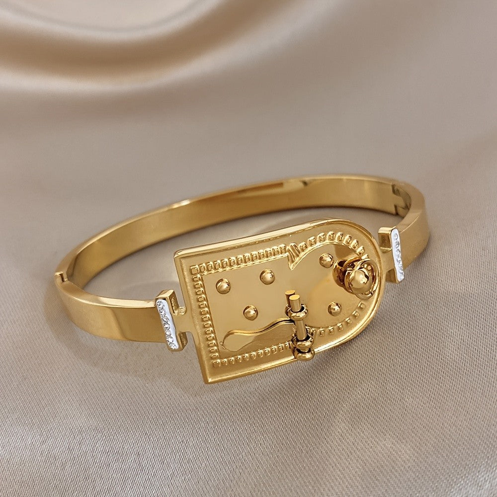 Vintage Clock Movement 18k Bangle