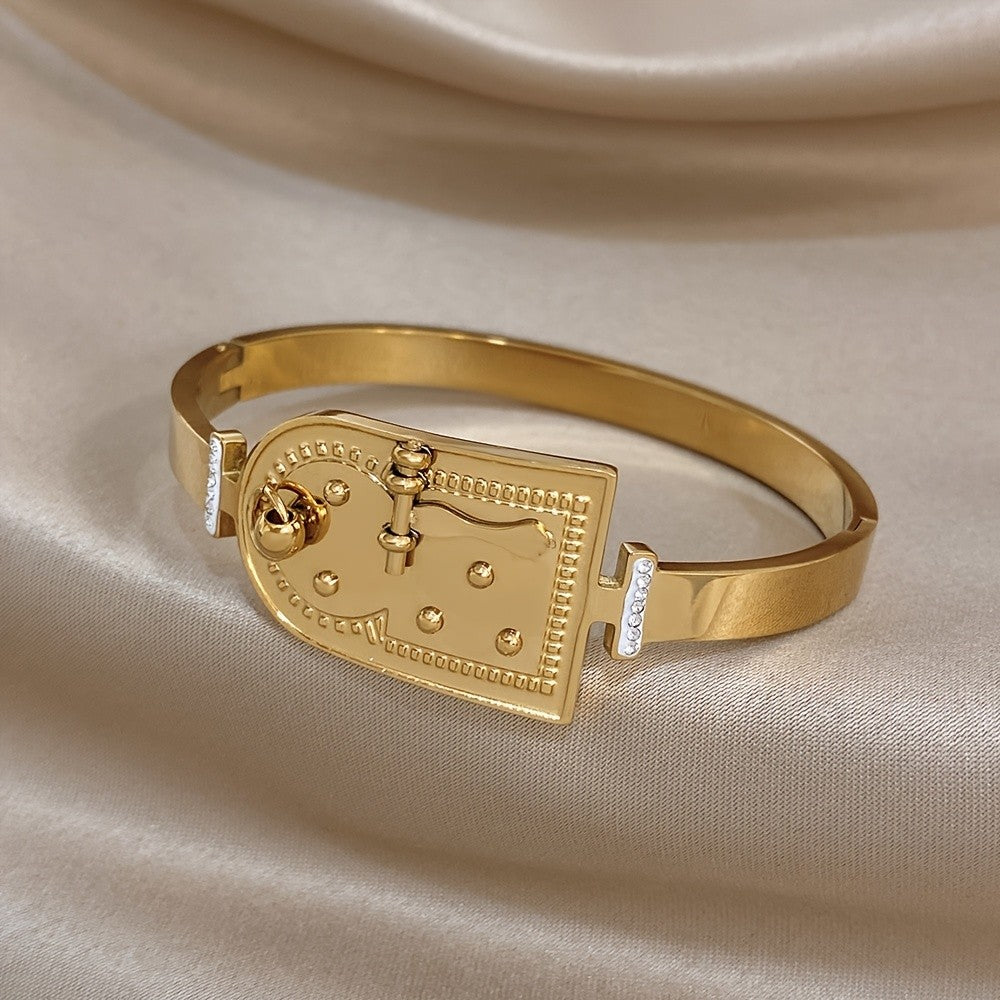 Vintage Clock Movement 18k Bangle