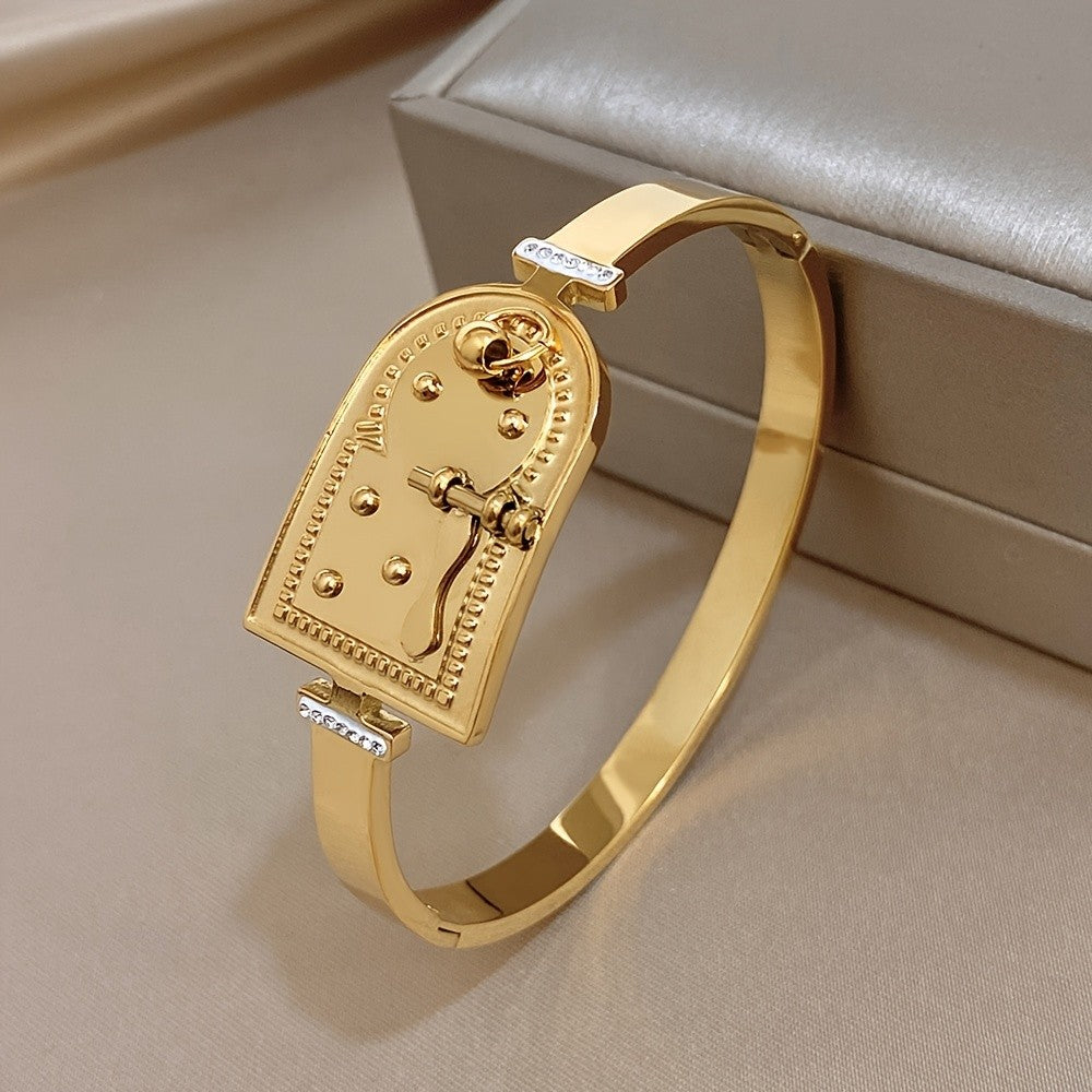 Vintage Clock Movement 18k Bangle