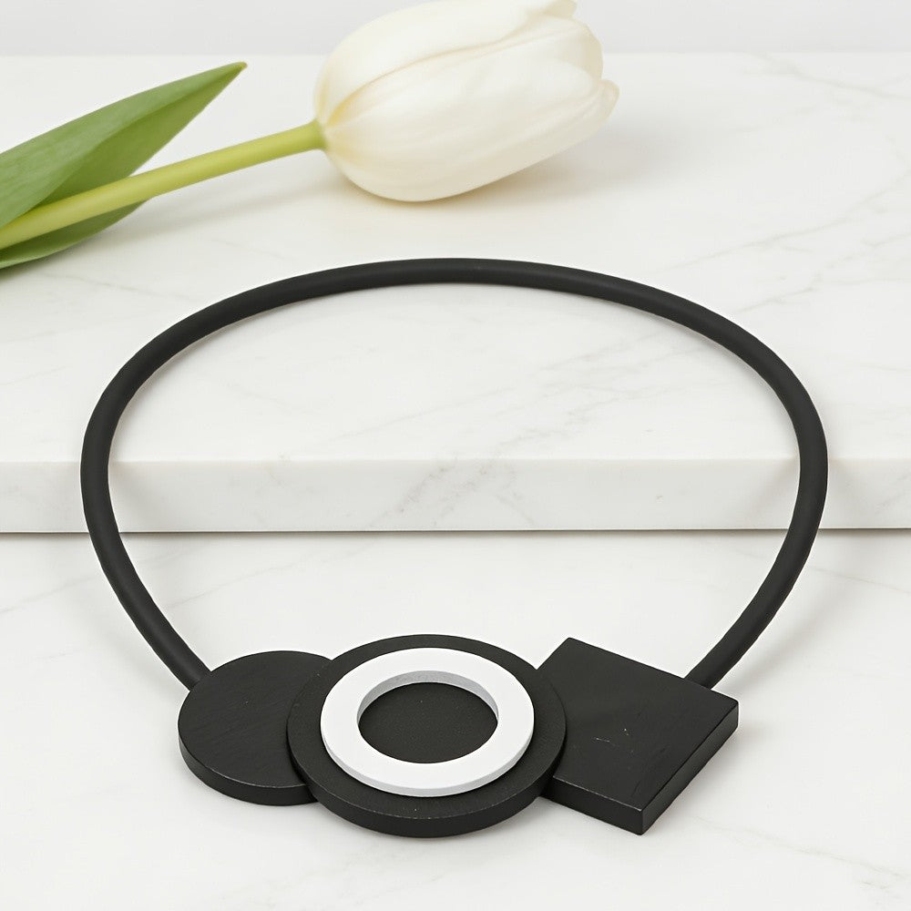 Geometric Black Collar Necklace