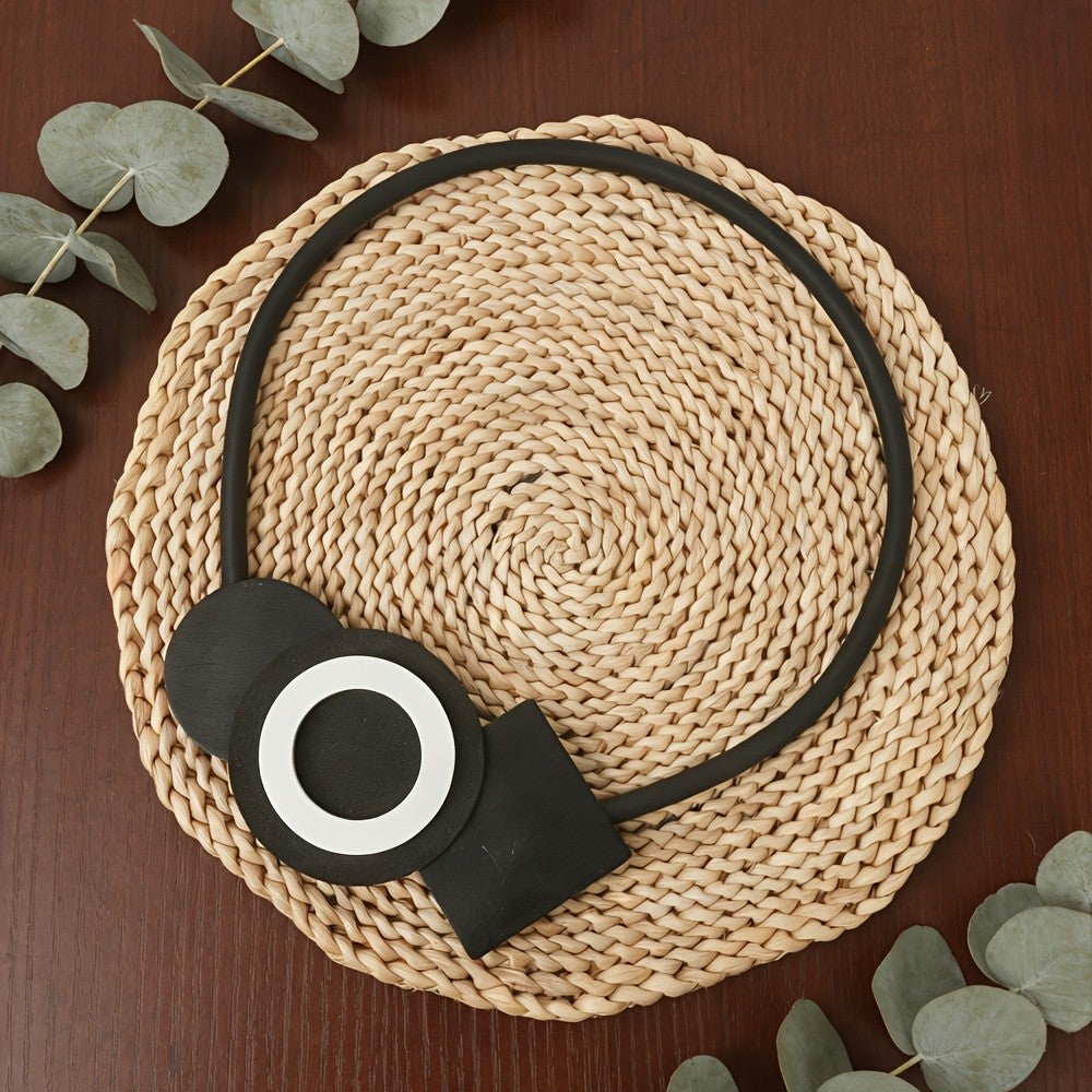Geometric Black Collar Necklace