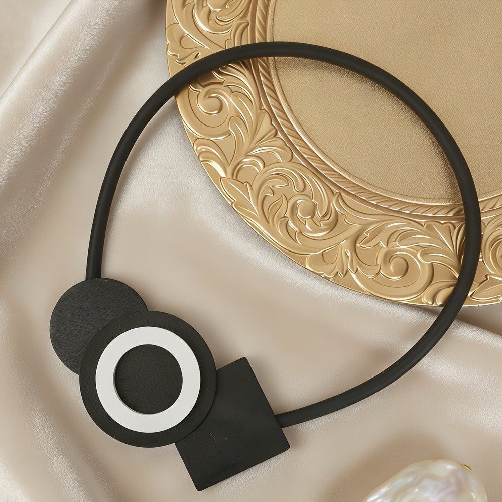 Geometric Black Collar Necklace