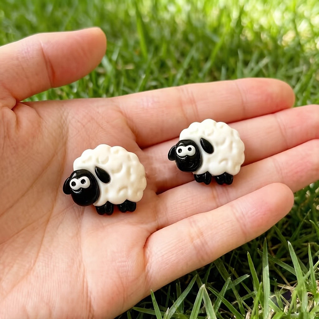 Cute Resin Lamb Stud Earrings