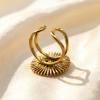 18k Vintage Sunburst Eye Ring
