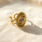 18k Vintage Sunburst Eye Ring
