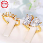 S925 Two-Piece Moissanite Ring Set