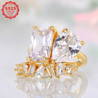 S925 Two-Piece Moissanite Ring Set