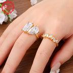 S925 Two-Piece Moissanite Ring Set