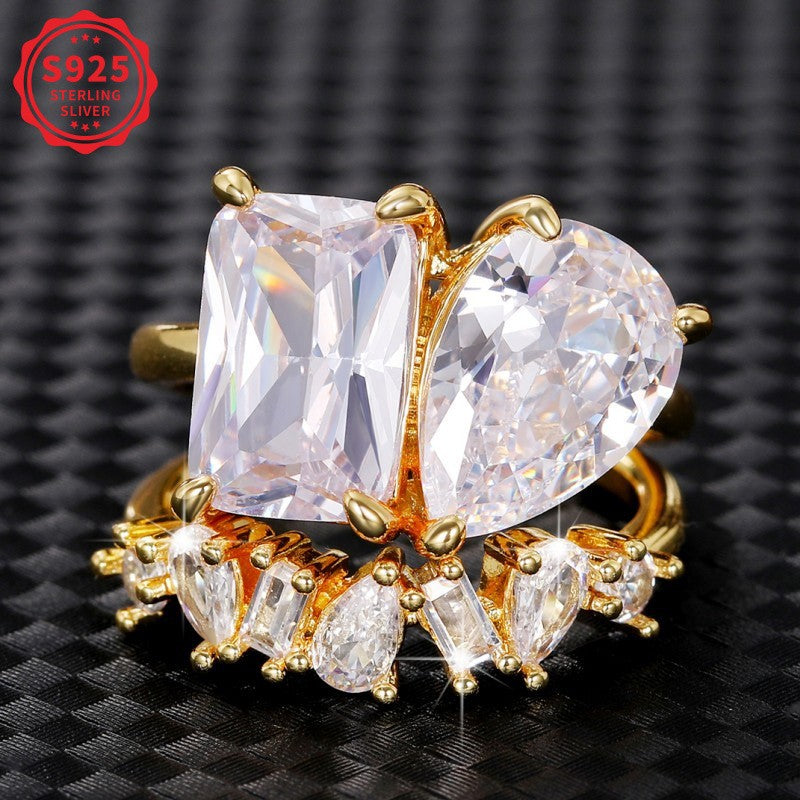 S925 Two-Piece Moissanite Ring Set