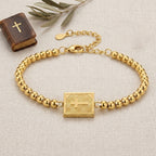 18k Beaded Cross Locket Bracelet