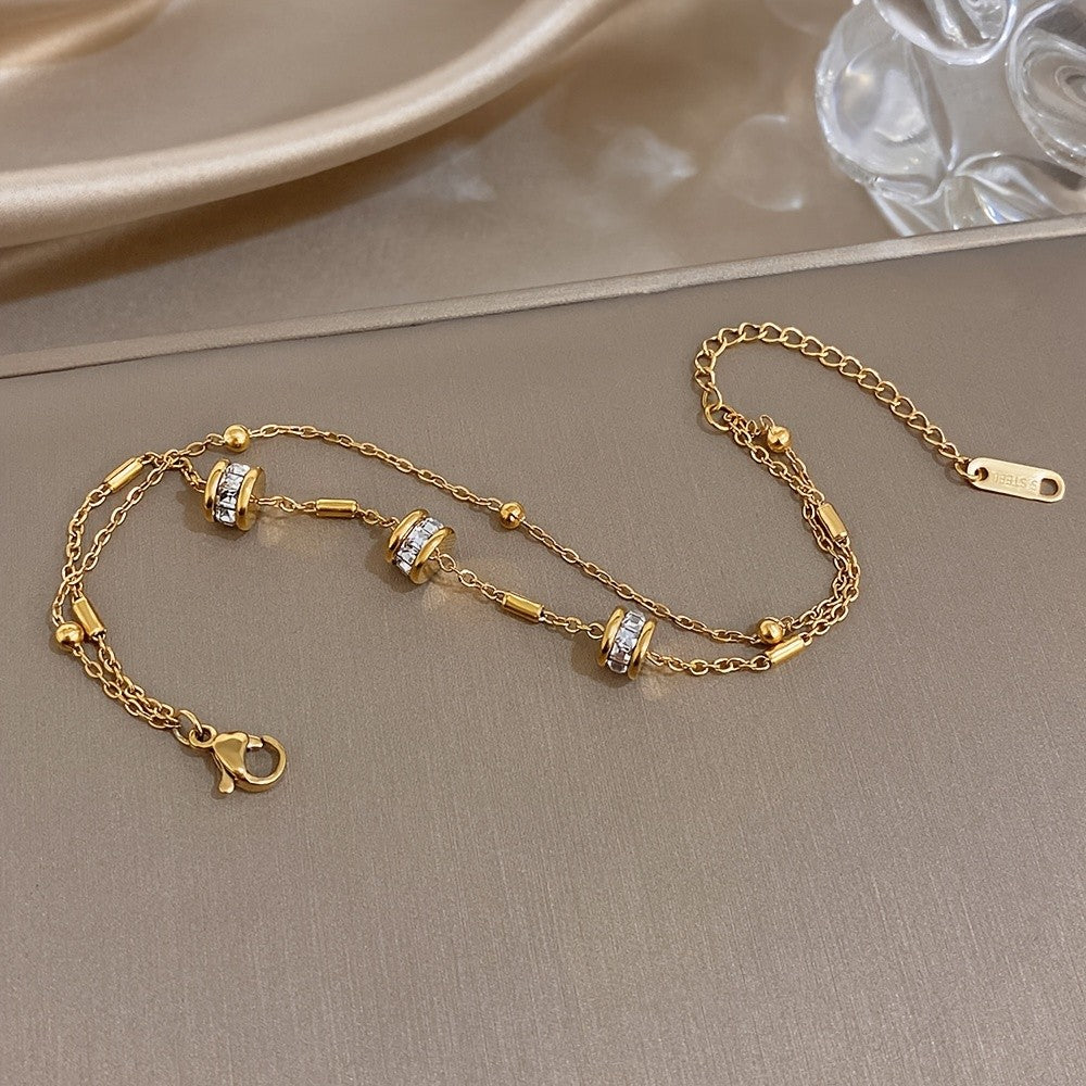 18k Double Layer Zircon Bracelet