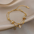 18k Double Layer Zircon Bracelet