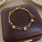 18k Double Layer Zircon Bracelet
