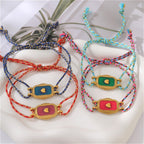 18k Geometric Enamel Woven Bracelet