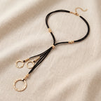Vintage Black Rope Circle Pendant Necklace