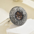 Vintage Geometric Round Open Bangle