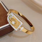 18k Rectangular Mosaic Bangle