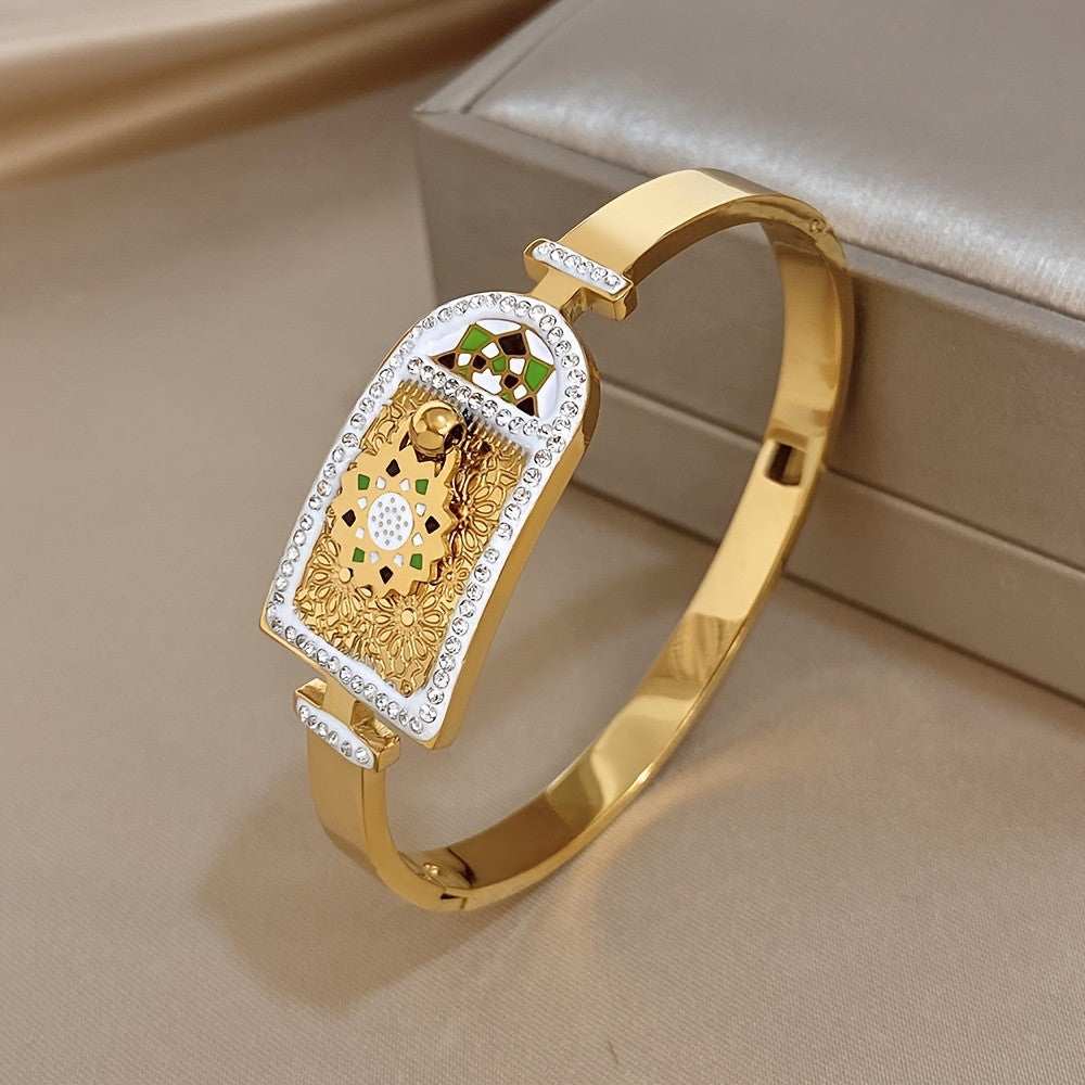 18k Rectangular Mosaic Bangle