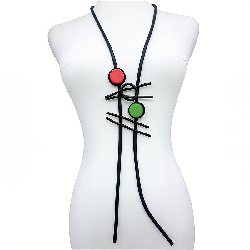 Geometric Silicone Cord Necklace