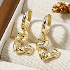 14k Cat Drop Earrings