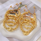 18k Chunky Link Beaded Bracelet