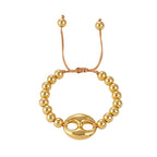 18k Chunky Link Beaded Bracelet