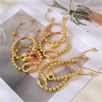 18k Chunky Link Beaded Bracelet